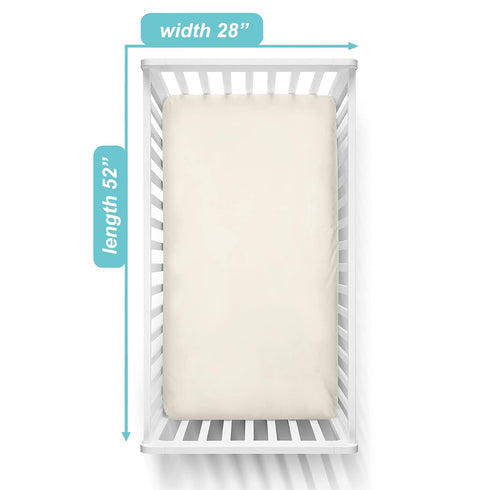 American Baby Company Supreme Fitted Crib Sheet 28" x 52", Enhanced Thickness for Soft, Breathable Neutral 100% Cotton Jersey Comfort, Cream, for ...
