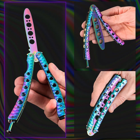 Grand Way Butterfly Trainer – Balisong Trainer – Practice Butterfly – Balisong Butterfly Knives NOT Real NOT Sharp Blade – Dull Trick Butterfly – ...