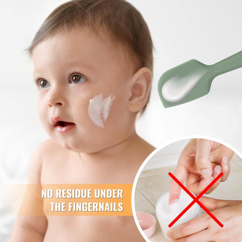 Diaper Cream Applicator Set - Soft Silicone Baby Butt Brush with Suction Base, Baby Butt Spatula, Full Size - Newborn Baby Essentials (2Packs-Natu...