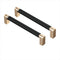 1 Pack Black and Gold Handles for Cabinets, 6-3/10 Inch Hole Centers Gold Drawer Pulls, Dresser Hardware and Handles for Cabinets and Drawers...