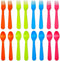 16 Pcs Kids Plastic Utensils, Reusable Toddler Feeding Utensils with 8 Kids Forks and 8 Kids Spoons, Colorful Kids Silverware Cutlery Set for Scho...