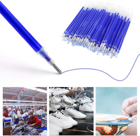 100pcs Fabric Marker Pen Refill Heat Erasable Fabric Pens Heat Erasable Fabric Marking Pens Auto-Vanishing Pen for Tailors Sewing and Quilting Dre...