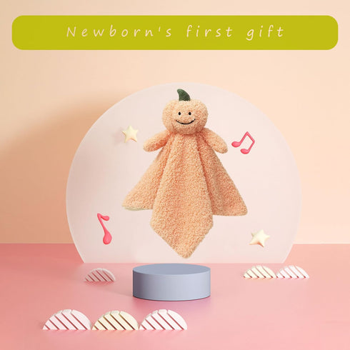 Baby Orange Pumpkin Soft Stuffed Animal Security Blanket, Plush Pumpkin Character Lovey Blanket, Baby Shower/Nursery Gift, Cuddly Newborn, Infant,...