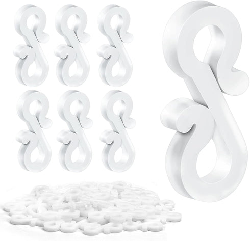 Meetory Christmas Light Clips, 100 Mini Hanging Hooks for Gutters & Shingles, Weatherproof Plastic Hooks for Xmas Lights Outside...