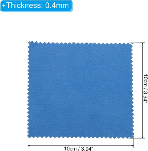 PATIKIL 3.94x3.94" Jewelry Cleaning Cloth, 50Pcs Double-Sided Microfiber Polishing Cloth for Silver Gold Brass Platinum Jewelry, Blue...