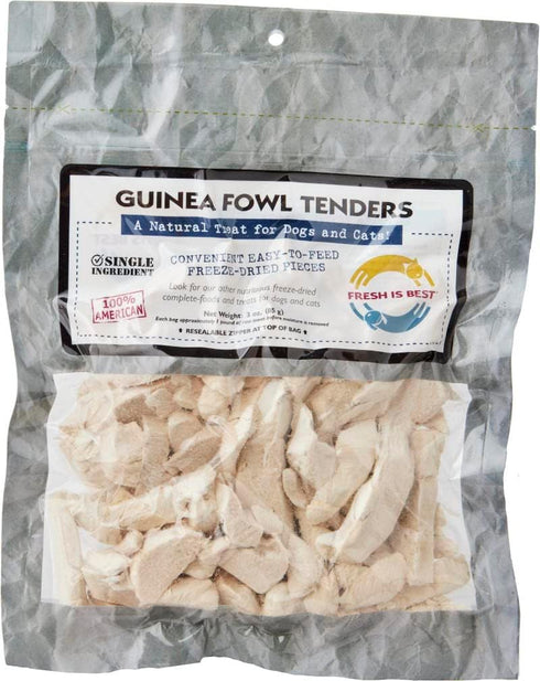 Fresh Is Best - Freeze Dried Healthy Raw Meat Treats for Dogs & Cats - Guinea Fowl Tenders...