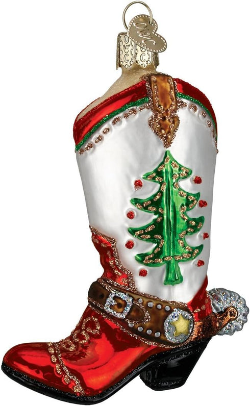 Old World Christmas Pioneer Collection Glass Blown Ornaments Tree Christmas Cowboy...