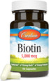Carlson - Biotin, 5000 mcg, Healthy Hair, Strong Nails & Energy Production, 50 Capsules...