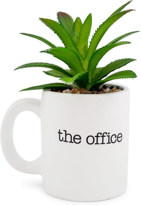 Silver Buffalo The Office World's Best Boss Decorative Artificial Faux Greenery Plant in Ceramic...