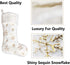 AOGU 3 Pack 22 Inch Faux Fur Sequin Snowflake Christmas Stockings Snowy White Christmas Stockings Hanging Ornaments Candy Gift Bags for Christmas ...