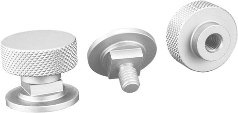 3mirrors Welding Hood (Pipeliner) Helmet Fasteners Headgear Replacement Parts Accessories Screws Flip Hood Aluminum - 1 Pair (Silver Anodized Knur...