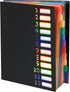 24 Plastic Folders with Pockets, 12 Colors Multi Pocket Folder Binder with Dividers, 12 Tab Folders with Pockets Office Organizer Folder Letter Si...