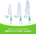 Curious Chef 3-Piece Nylon Knives for Kids - White & Green - Child Safe & Serrated Blunt Tip Chef Knives - Safe for Nonstick Pans...