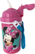 GRANSHOP Disney Classic Minnie Carrying Strap One Touch Water Bottles with Reusable Built in Straw - Safe Approved BPA Free, Easy to Clean (Minnie...