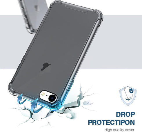 ORIbox iPhone SE 3/2 Case with 4 Corners Shockproof Protection, Black Case for iPhone 8/7, Men, Women & Kids...