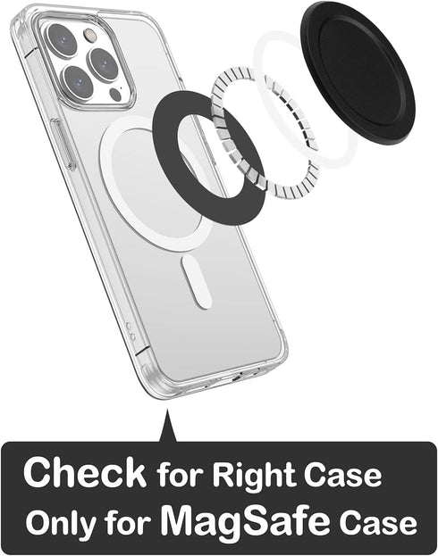 metisinno Magnetic Base Basic Compatible with PopSocket Phone Grips and iPhone MagSafe Cases, Black...