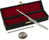 Dselvgvu Copper Miniature Flute with Stand and Case Mini Musical Instrument Miniature Replica Dollhouse Model Mini Flute Home Ornament (5.39inch S...