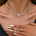 Unicra Silver Bridal Wedding Jewelry Set Rhinestone Necklace Earrings Sets Crystal Formal Costume Jewelry for Women and Brides...