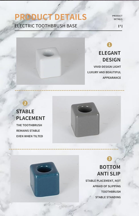 Mini Ceramics Toothbrush Holder Stand for Bathroom Vanity Countertops, Mini Ceramics Toothbrush Holder Stand (Gray)...