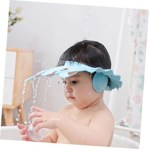 2pcs shower cap baby bath visor hair wash visor Toddler bath cap baby shower bath cap kids hair washing hat silicone shampoo cap baby shampoo viso...