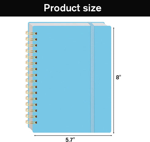 Bullet Dotted Spiral Notebook, A5 Blue Notebook Journal 5x5 Dotted Grid Graph Paper with Painting Stencil 300 Pages/150 Sheets for Office School W...