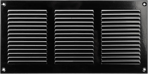 Vent Systems 12'' x 6'' Inch Black Air Vent Cover Metal Air Return Grill with Built in Pest Guard Screen HVAC Vent Cover for Home Improvement Vent...