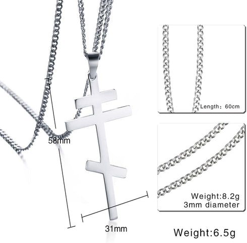 VNOX Stainless Steel Religious Russian Orthodox Cross Pendant Necklace for Men Women...