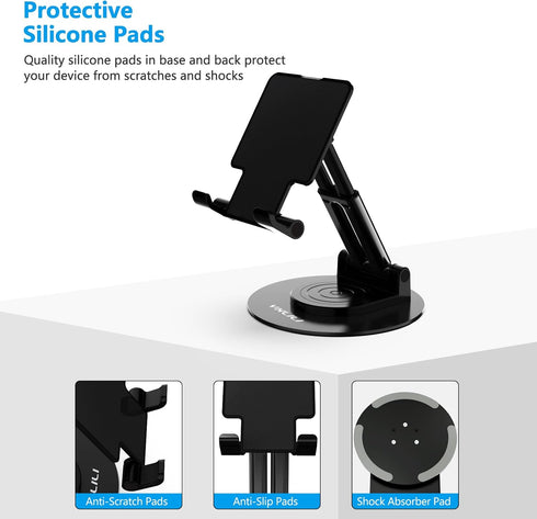 YXLILI Foldable Phone Stand Adjustable Angle Height Cell Phone Holder for Desk 360° Rotating Cellphone Stand for Office Compatible with iPhone14/1...