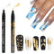 Chrome Metallic Marker Pen for Nail Art, 2PCS Gold Silver Liner Polish Pen, Drawing Dotting Nail Art Graffiti Pen, Mirror Effect Painting Gel, Mar...
