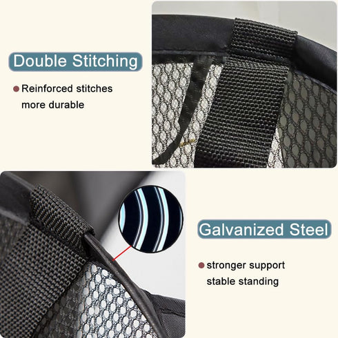 2Pack Mesh Pop Up Laundry Hamper, Foldable Laundry Basket with Side Pocket for Nursery Room, Laundry Room, Travel, Cruise (Black+Blue)...