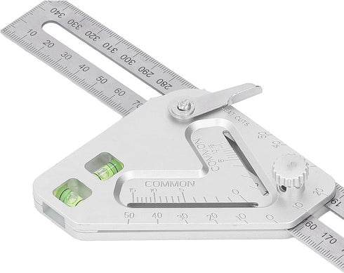 Combination Square with Bubble Level Silver Flexible Woodworking Triangle Ruler Carpentry Tools...
