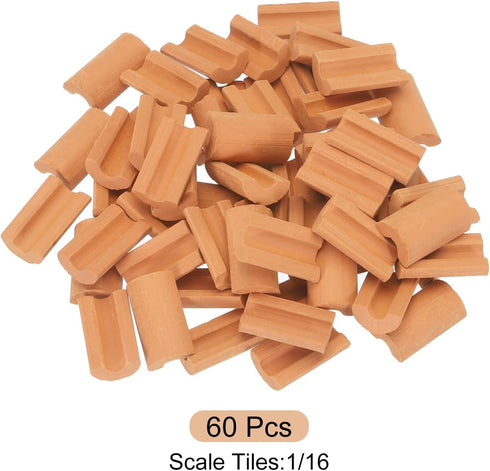 MECCANIXITY Miniature Roof Tiles Clay Model Roof Tiles Mini DIY Tiles Model Building Set for Model Building Dolls Pet Houses Garden Red Pack of 60...