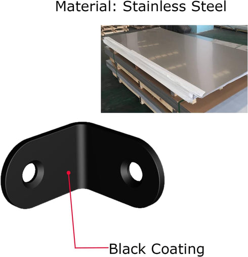 Corner Brace, L Bracket, Corner Bracket,Stainless Steel Brackets,Small Angle Brackets, Metal Iron Braces Brackets for Wood (Black_1x1x0.6inch_20pc...