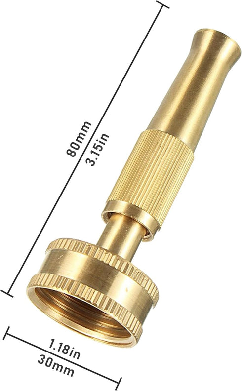 Adjustable Metal Twist Hose Nozzle Sprayer, 4" Heavy-Duty Brass Hose Nozzle Garden Sprayer with 10 Rubber Washers, for Gardening Watering Patio La...