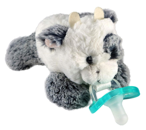 RaZbaby JollyPop Pacifier, Holder with Detachable Baby Pacifier, Stuffed Animal RaZbuddy, All Ages 0M+, 100% Medical Grade USA Made Silicone, Mach...