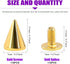 Swpeet 110 Pairs Gold 7mm x 9.5mm Bullet Cone Spike and Stud Metal Screw Back for DIY Leather Craft Cool Rivets Punk Stud Coincal Layer...