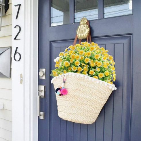 GREENRAIN 6 Bundles Artificial Daisy Flowers Outdoor Fake Flowers for Decoration No Fade Faux Plastic Flower Garden Porch Window Box Décor (Yellow...