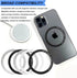 12 Pcs Magnetic Wireless Charging Metal Ring with Sticker, Universal Ultra Thin Notched and Round Alphabet Ring Conversion Kit Compatible with Mag...