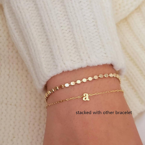 Gold Bracelets for Women, 14K Gold Plated Dainty Bracelet Set Stackable Paperclip Box Bead Chain Bracelet Adjustable Simple Gold Bracelet Trendy G...