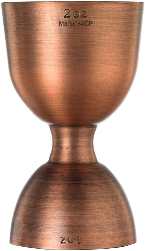 Barfly M37006ACP Heavy-Duty Straight Rim Bell Jigger, 1 oz x 2 oz, Antique Copper...