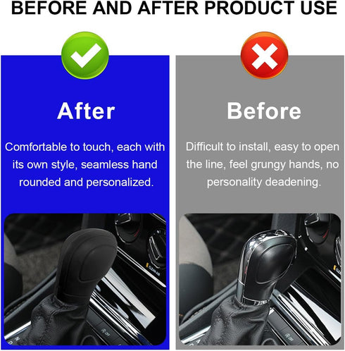 2 PCS Car Gear Shift Knob Cover, Soft Silicone Automatic Gear Shift Knob Protector, Anti-Slip Auto Knob Gear Stick Protection Cover for Men Women,...