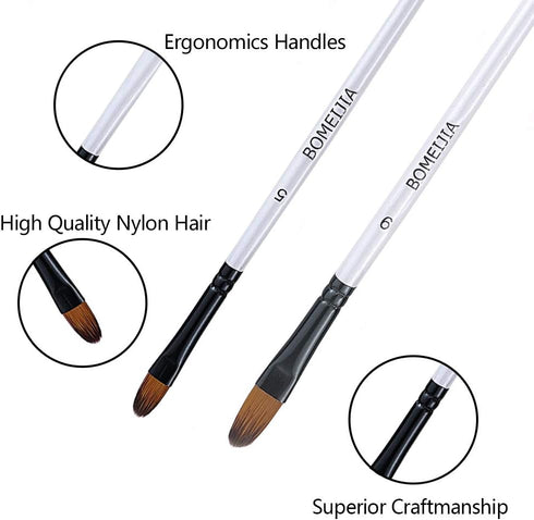 Filbert Paint Brushes Set, 12 PCS Artist Brush for Acrylic Oil Watercolor Gouache Artist Professional Painting Kits with Synthetic Nylon Tips Whit...