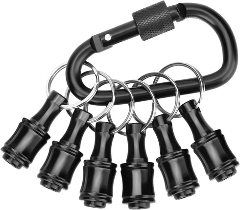 6PCS 1/4 Inch Bit Holder Keychain, Hex Shank Screwdriver Drill Bit Holder Key Chain Extension Bar, Screw Adapter Quick Release Hand-Held Impact So...