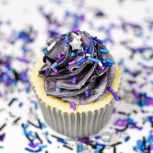 Galaxy Sprinkles for Cupcakes & Cakes | Silver Star Sprinkles for Cake Decorating | Made in USA Space Sprinkles | Perfect for Galaxy Birthday Deco...