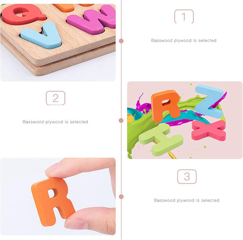 Wooden Puzzles for Toddlers, 2pack Alphabet Shape Puzzles for Kids Wooden Montessori Toddler Puzzles Wooden Alphabet Number Shape Puzzles for Kids...