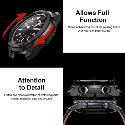 Case Compatible with Samsung Galaxy Watch 4 Classic 42mm 46mm Case Frame PC Protective Cover with Rotatable Bezel Ring for Galaxy Watch 4 Classic ...