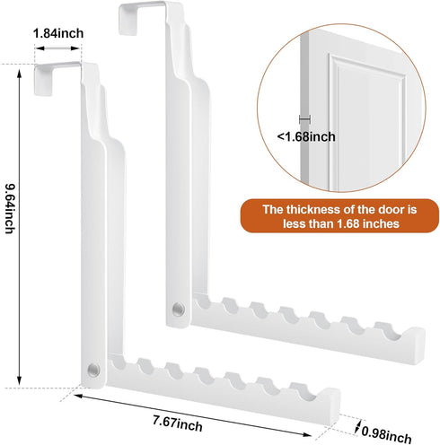 2pcs Over The Door Hooks for Hanging - Foldable Over The Door Clothes Hanger with 6 Groves, Extra Strong Over The Door Drying Rack for Hanging Clo...