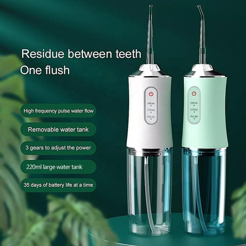 Water Flosser, Travel Bag, 4 Function Nozzles, Portable 3 Modes 220ml Water Tank Rechargeable IPX7, Waterproof...