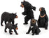 Realistic Wild Life Jungle Animal Figures Model Black Bear Family Playset Eduactional Toys Playset Figurine Statue Classroom Desktop Decoration fo...
