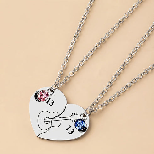 Friendship Necklace Gifts Matching Taylor Guitar Heart Pendant Best Friend Necklace BFF Necklace for 2 Women...